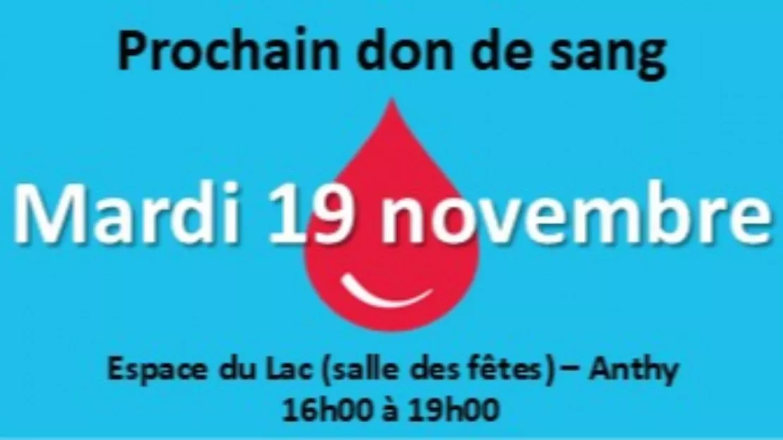 Don de sang à Anthy le 19 novembre