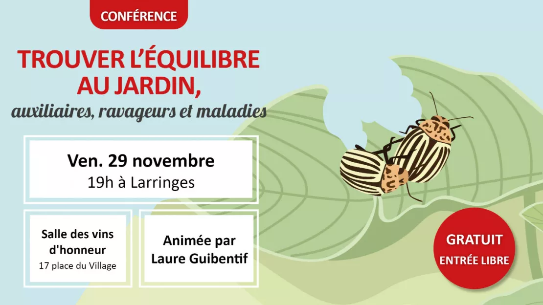 Conférence  «Trouver l’équilibre au jardin : auxiliaires, ravageurs et maladies»